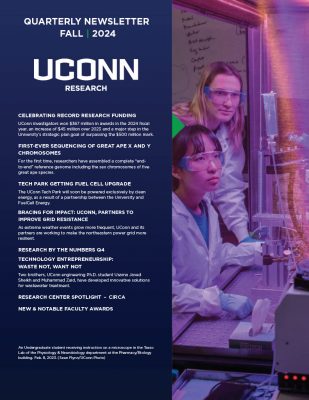 cover for the fall 2024 uconn research newsletter