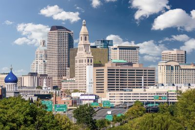 Hartford, Connecticut, USA downtown city skyline.