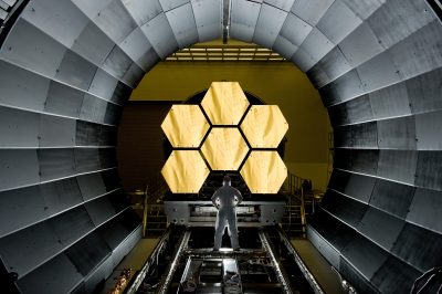 a large, futuristic structure that appears to be part of a high-tech facility or laboratory