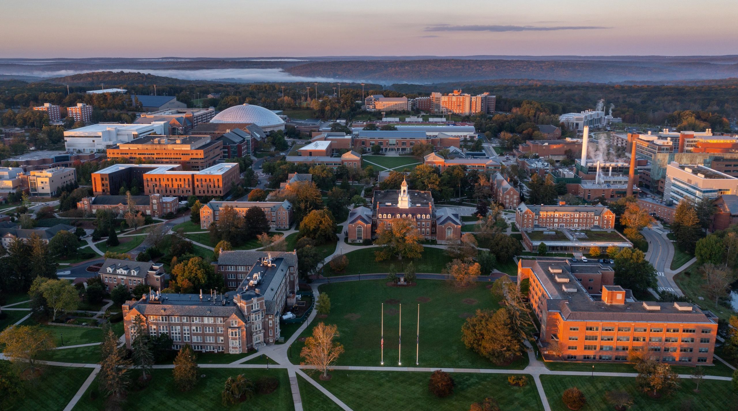 Aerial image of the University of Connecticut