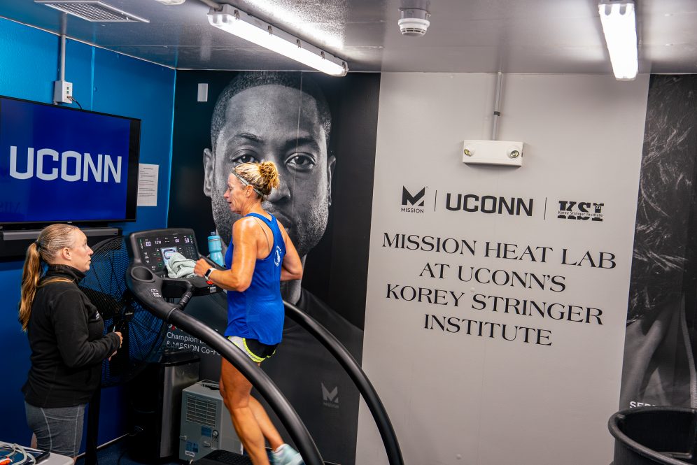 Woman on a treadmill at the korey stringer lab