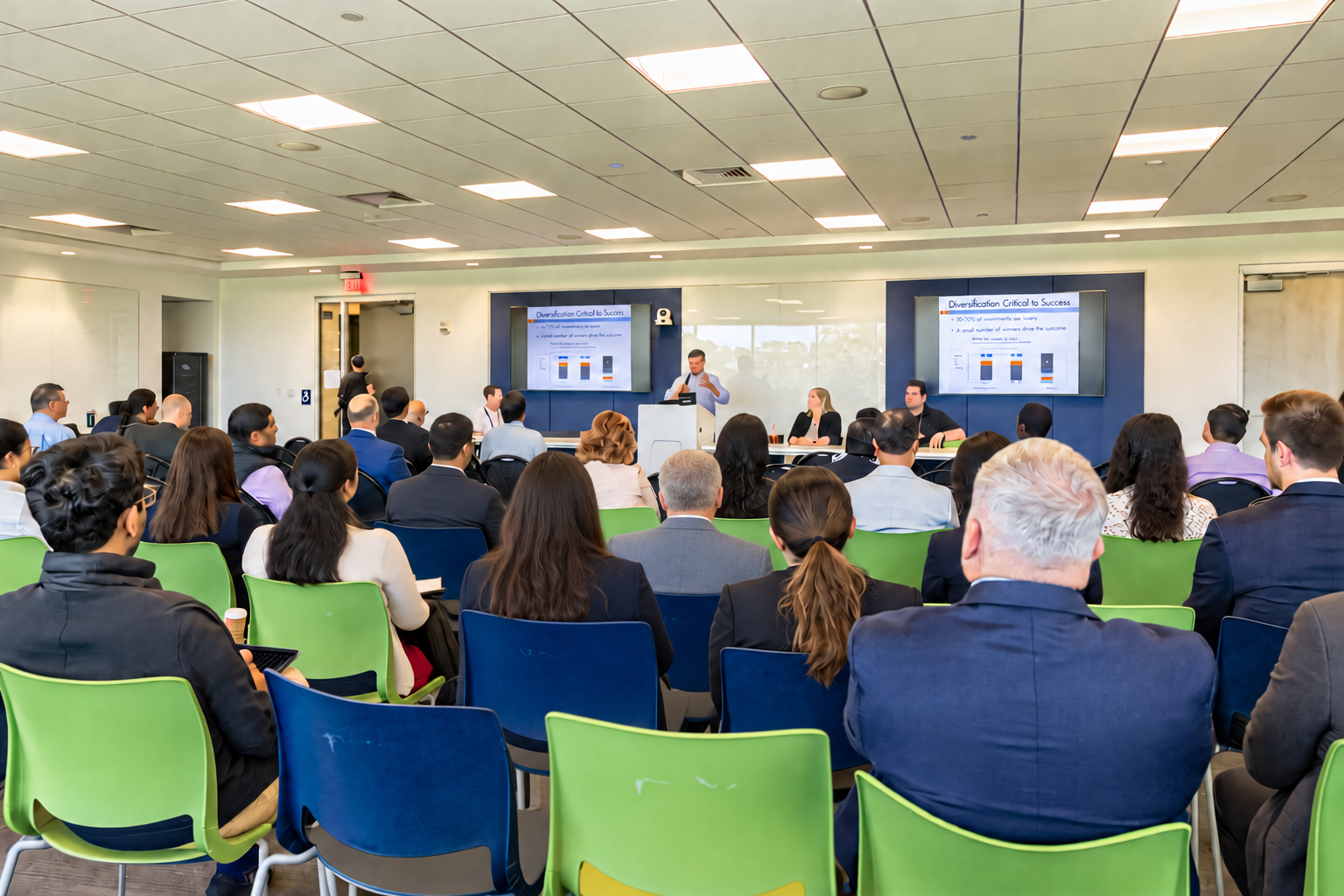 group of people in a conference room